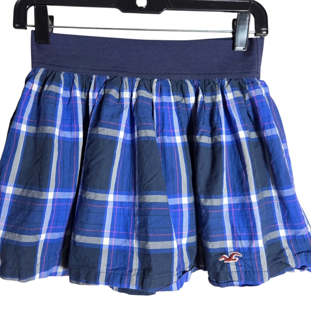 Hollister Blue Plaid Mini Skirt Preppy Y2K S